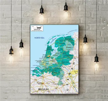 Olanda Politice Hartă De Perete Panza De Imprimare Poster Cafenea Bar Pub Acasă Decorare Arta De Perete Autocolant Unic De Pictura 0