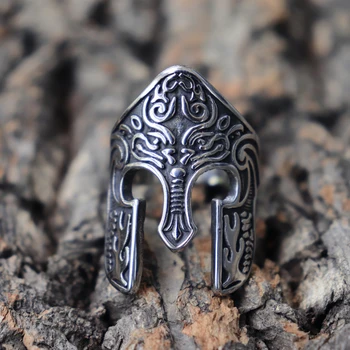 Om Războinic Viking Casca Inel Scandinave Păgâne Nordice Rune Inele De Oțel Inoxidabil Totem Amuleta Bijuterii 18859