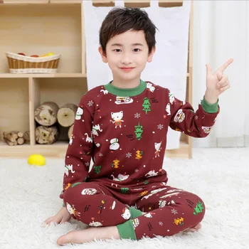 Pentru copii Lenjerie de corp Termică Costume de Copii pentru Băieți și Fete Desene animate Drăguț Set Haine de Toamna Iarna Plus Catifea Îngroșat Pijamale cu Pantaloni 0