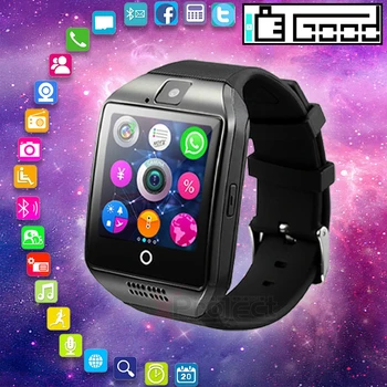 Q18 ceas inteligent Bărbați Bluetooth Sport smartwatch aparat de Fotografiat Telefon Sim Card TF pentru Android IOS Fitness Brățară pk dz09 GT08 A1 V8 y68 0