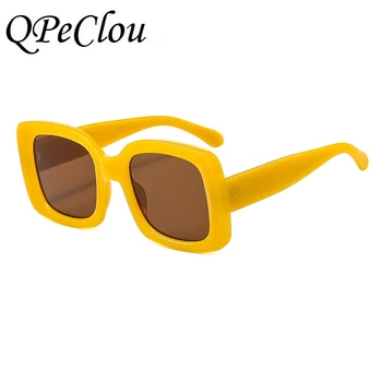 QPeClou Noua Moda Vintage Clasic Pătrat Ochelari De Soare Pentru Femei Brand Designer De Leopard Ochelari De Soare Barbati Nuante Mare Oculos Feminino 5125