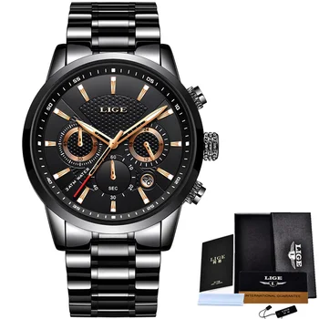 Relogio Masculino 2019 LIGE Mens Ceasuri de Lux de Top de Brand de Afaceri Cuarț Ceas pentru Bărbați Militară Sport rezistent la apa Rochie Încheietura Ceas 14464