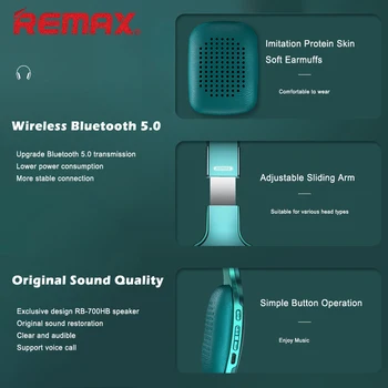 REMAX Moda Ultra-subțire Wireless Casti HIFI Stereo 5.0 Căști Bluetooth All-inclusive Muzica Căști Sport Căști 12276