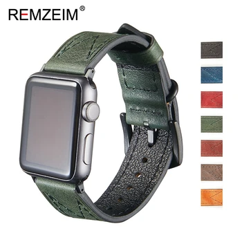 REMZEIM Ceas Accesorii Pentru Apple Watch band 44mm 40mm 42mm 38mm Seria 5 4 3 2 1 Curea din Piele Watchband Verde 13679