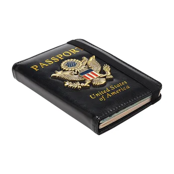RFID Anti-Magnetic Capac Pașaport Pașaport Titular statele UNITE ale americii Insigna Metalică Sac Multi-Card Banda Elastica Pașaport Caz 0