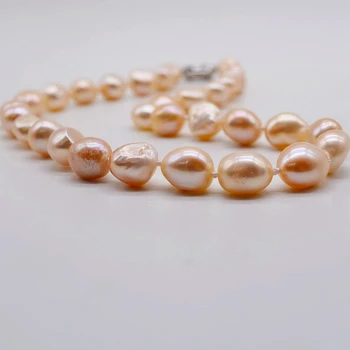 Roz neregulate colier de perle naturale baroc pearl, simplu lucrător de birou bijuterii, doamnelor colier de perle 643