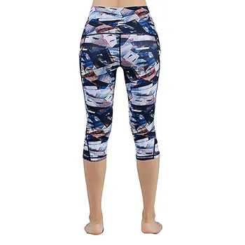 SAGACE Pantaloni de Yoga pentru Femei de Vara Femei Imprimate Buzunare Talie Mare Hip Funcționare Fitness Trunchiate Pantaloni de Yoga 12745
