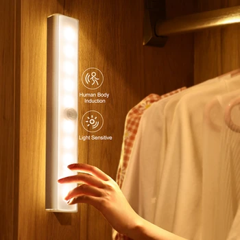 Senzor de mișcare fără Fir, Lumini de Noapte Decor Dormitor LED Lumina Detector de Perete Decorativ, Lampa Scara Dulap Cameră Culoar de Iluminat 0