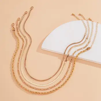 SHIXIN 4 Buc/Set Separabile Lanțurile cu mai Multe Straturi de Cravată Colier pentru Femei 2020 Moda Coliere Lanț la Gât Bijuterii Colar 4792