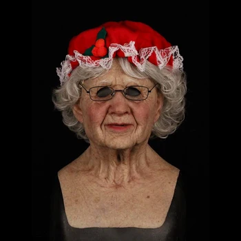Snailify Doamna Crăciun Masca Femei În Vârstă De Crăciun Cu Măști De Păr Și Pălărie De Sex Feminin Costum De Mos Craciun Pentru Anul Nou 0