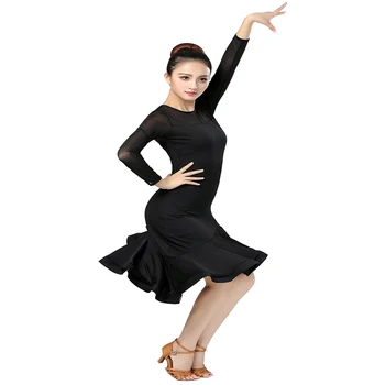SONGYUEXIA Dans latino fusta Femeie Practică rochie 2020 Performanță Dans latino fusta neagra Femeie latino rochii dans 0