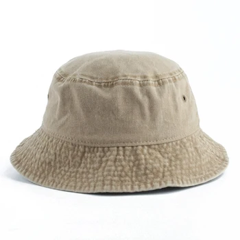 Spălat Bumbac Negru Găleată Pălărie Bărbați Panama Vara Denim Boonie Hat Soare UV Protectie Drumeții, Pescuit Pălărie Bob Chapeau 7247