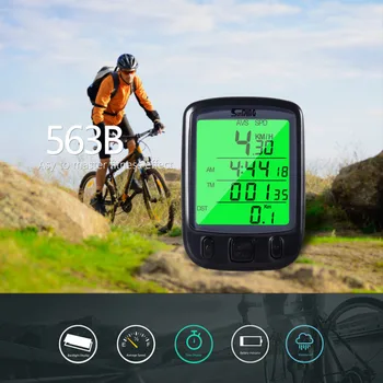 Sunding SD 563B Impermeabil de Calculator pentru Biciclete cu LCD Display Ciclism Biciclete Kilometraj Vitezometru lumina de Fundal Verde Nou 2020 Dropshipping 13375