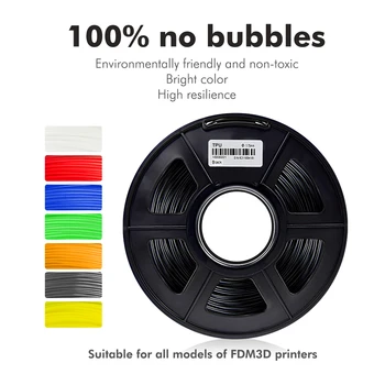 SUNLU TPU Imprimanta 3D Filament Filament Flexibil Negru 1,75 mm 0.5 kg(1.1 LB) Precizie Dimensională +/- 0.02 MM Tpu Caz de Material 0