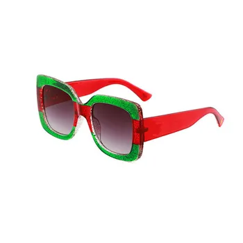 Supradimensionate Doamnelor ochelari de Soare Femei Pătrat de Sticlă Soare Retro Moda Roșu G Verde de Cumpărături Oglindă Cadru Logo design Nou Ochelarii 2020 24730