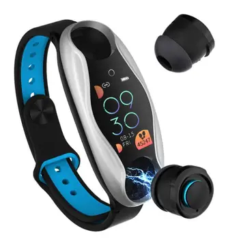 T90 Fitness Bratara Bluetooth 5.0 cu Wireless Căști IP67 rezistent la apa Siri WhatsApp Sport Smart Watch pentru IOS, Android Telefon 7328
