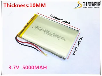 Tableta baterie 3.7 V 5000mAH 105080 Polimer litiu-ion / Li-ion baterie pentru tableta pc baterie 34364
