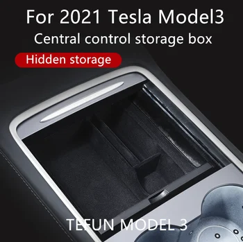 Tesla Model3 Masina Central Cotiera Cutie Depozitare Pentru Tesla Model 3 2021 Accesorii Consola Centrala Flocking Organizator Containere Noi 5243