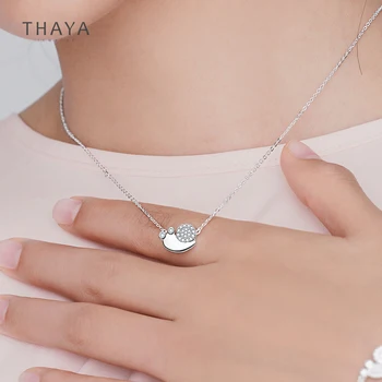 Thaya S925 Argint Design de Brand Melci Colier Placate cu Zircon Pandantiv Colier 45cm Lanț de Bijuterii Pentru Femei Elegante Bijuterii Fine 0