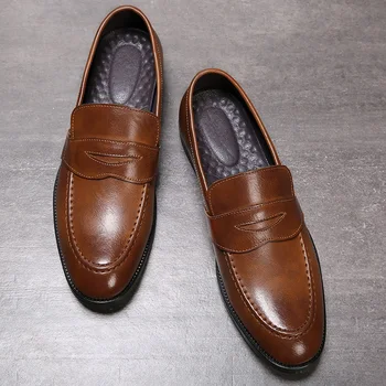 Toamna Barbati Pantofi Piele Barbati Pantofi Rochie de Lux, Oameni de Afaceri Oxfords Clasic Domn Pantofi 0
