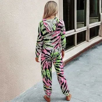 Toamna Iarna Tie Dye Lounge, Femei Pijama Set Pentru Femei Îmbrăcăminte De Noapte Cu Maneca Lunga Cămașă De Noapte Femeie Body Set De Pijamale Femei 26531