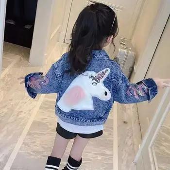 Toamna Primavara Pentru Copii Fete De Îmbrăcăminte De Moda Sacou Pentru Fete Imbracaminte Copii Unicorn Jacheta Denim Pentru Fete Copii Haine Paiete 640