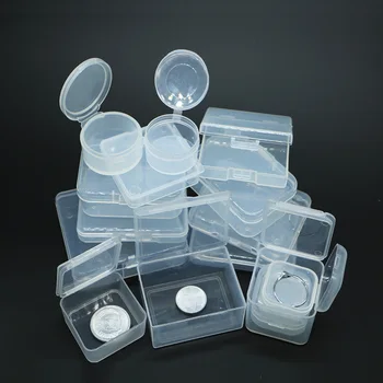Transport gratuit din Plastic Transparent Cutii Mici pătrate ,Ambalaj cutie depozitare , cu capac pentru cutie de bijuterii Accesorii de Finisare cutie 0