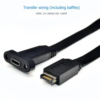USB 3.1 Panoul Frontal Tip Antet de E Male La USB-C Tip C de sex Feminin de Expansiune Cablu 30cm, Placa de baza Calculator Conector de Sârmă Cablu de Linie 2117