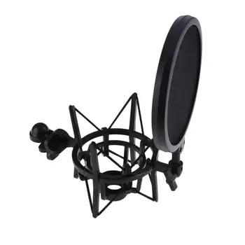 Vanpower Microfon Microfon Profesional Șoc Montare cu Pop Scut Filtru Ecran Oferi Maximum de Izolare la Vibrații Manipulare 2111