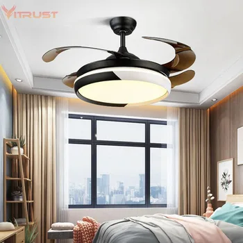 Ventilator de Tavan Lumina Reversibile Acasă Smart Living Lampa cu Telecomanda Invizibil de Conversie de Frecvență a Condus Candelabru 30283