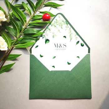Verde Negricios Plic Cu Logo-Ul De Imprimare,Acrilic Card De Invitatii De Nunta Petrecere De Ziua Decor Personaliza Gratuit De Transport Maritim 0