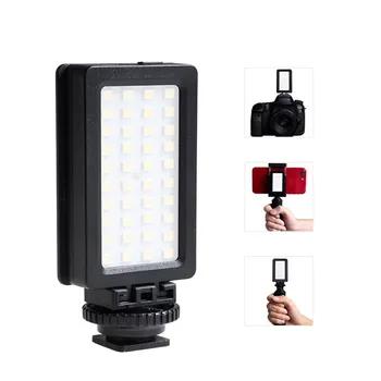 Video LED 5600K Estompat Telefon Umple de Lumină Built-In Baterie Reîncărcabilă cu Hot Shoe Adaptor de 1/4 Inch Șurub de Fotografie 0