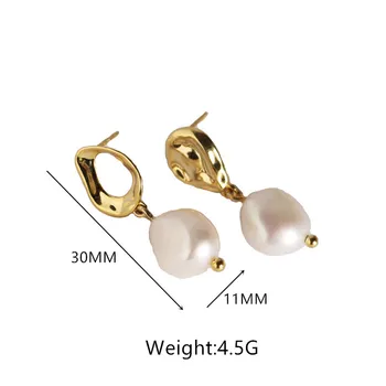 VREA Înaltă Calitate Asimetrice Geometrie Naturală Perla Picătură Cercei Pentru femei Reale 925 Sterling Silver Accesorii Bijuterii 0