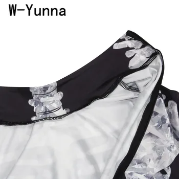W-Yunna 2019 Halloween Adulti Schelet De Imprimare De Costume Pentru Femei Mâneci Lungi Guler De Gât Salopetă Femei Înfricoșător Diavolul Vrăjitoare Femei 7506