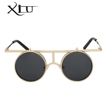 XIU Flip-Up ochelari de Soare Polarizat Clasic Steampunk Bărbați Femei ochelari de Soare Metal de Calitate de Top de Brand Designer de Ochelari de Epocă UV400 5276