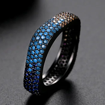 Zlxgirl bijuterii de culoare amestecat mirco pavate zircon femei inele de nunta bijuterii de cupru de înaltă calitate inele anel aneis 2540