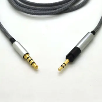 Înlocuire Cablu pentru Sennheiser HD598 HD558 HD518 setul cu Cască Căști Modernizate de Argint aurit de 3.5 mm la 2.5 mm Sârmă cu Telecomanda microfon 0