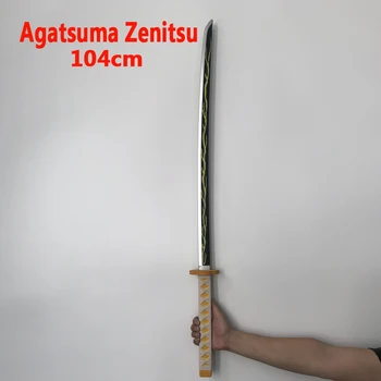 1:1 Cosplay Kimetsu nu Yaiba Sabie, Armă Demon Slayer Agatsuma Zenitsu Sabie Ninja Anime Cuțit PU jucărie 104cm 1