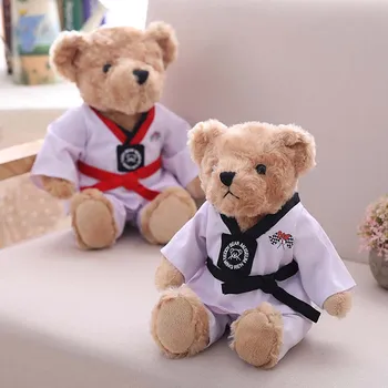 1 buc 30-40cm epacket Drăguț Taekwondo Ursuleț de Pluș Jucării de Pluș Drăguț Animal Urs Papusa Cadou Creativ Jucărie pentru Ziua de nastere prezent 1