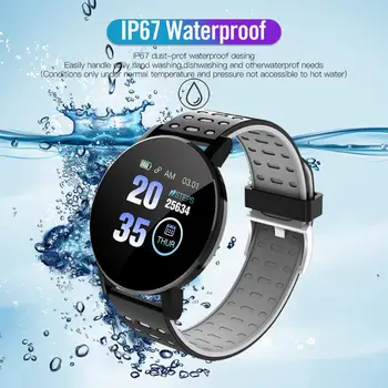 119Plus Bluetooth Ceas Inteligent Bărbați Tensiunii Arteriale Smartwatch Femei Watch Sport Tracker WhatsApp Pentru Android Ios PK B57 116 D13 M4 1
