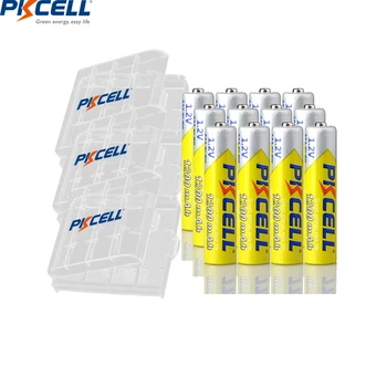 12Pcs PKCELL Baterii AAA 1.2 V 1200mAh Ni-MH AAA Baterie Reîncărcabilă cu 3PC AAA/AA cutie de baterie Pentru Acasă TV control de la distanță 1