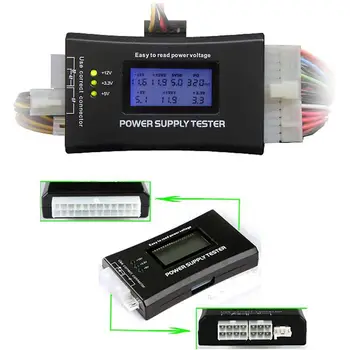 20+4 Pin LCD Alimentare Tester pentru ATX, ITX, BTX, PCI-E, SATA, HDD 1