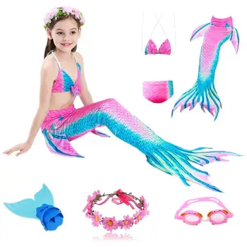 2020 Nou 3Pcs/Set Copii cu Coada de Sirena costum de Baie Copii sirena costume de baie pentru copii costume de Baie Bikini Costum de Baie Monofin Costume de baie 1
