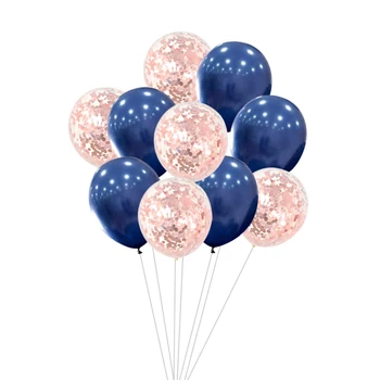 30pcs DIY Bleumarin Aur Resturi de Hârtie Balon de 12 țoli Baloane cu Confetti Roz Pentru Nunta, Ziua de naștere Petrecere Copil de Dus Provizii 1