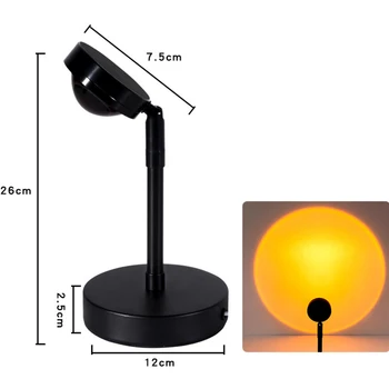 5V USB Lumina de Noapte Butonul de Curcubeu Apus de soare Proiector Atmosferă de Fundal Decorare Perete Lampă 1