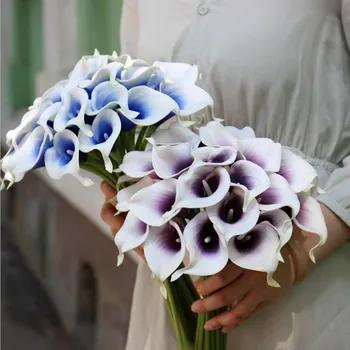 9Pcs PU Calla Flori Artificiale rămâne Adevărat Fals Buchet de Flori pentru Acasă Decorare Nunta Petrecere Decor 1