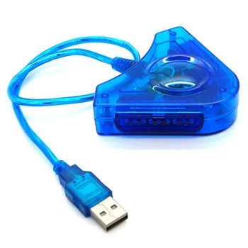 Adaptor pentru PS1 / PS2 Playstation 1 2 USB La PC Joc 2 Controller Converter Gamepad-uri Dual Tampoane 1