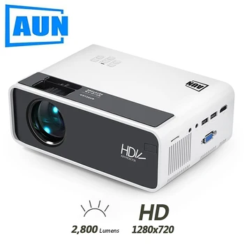 AUN MINI Proiector D60, 2800 Lumeni 1280x720P, CONDUS Proyector pentru 1080P Home Cinema, Opțional D60S WIFI Android 3D Video Beamer. 1