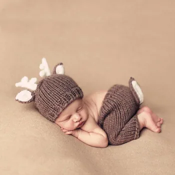Bebe Nou-Nascut Recuzită Fotografie Lionet/Pui/Tigru De Tricotat Pălărie Moale Pantaloni Set Haine Pentru Copii Accesorii Animale Drăguț 0-4 Luni 1