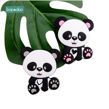 Bopoobo 5pcs Copilul Silicon jucării Teether de Calitate Alimentară Panda Masticabile Pentru DIY Lant Suzeta Jucarii Nursing Dentitie Pandantiv Produse pentru Copii 1